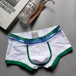 Boxer Aussiebum Hombre Blanco Verde