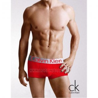 Boxer Calvin Klein Hombre Steel Blateado Rojo