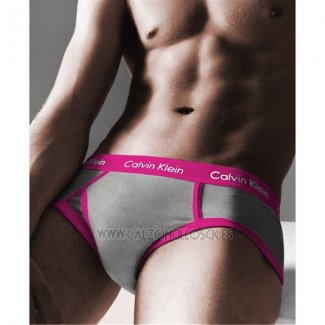 Slips Calvin Klein Hombre 365 Rosa Gris