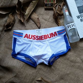 Boxer Aussiebum Hombre Malla Blanco Azul