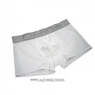 Boxer Calvin Klein Hombre Steel Blateado Blanco2