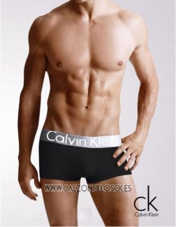 Boxer Calvin Klein Hombre Steel Blateado Blanco Negro1