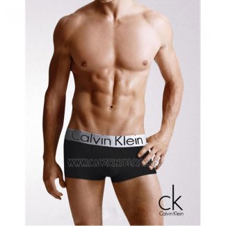 Boxer Calvin Klein Hombre Steel Blateado Negro