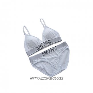 Conjunto Sujetador y Slip Calvin Klein Mujer Blanco2