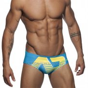 Slip Natacion Addicted Hombre Azul Amarillo